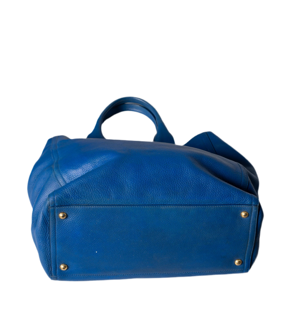 Prada Vitello Daino Cobalto Bolsa de tela