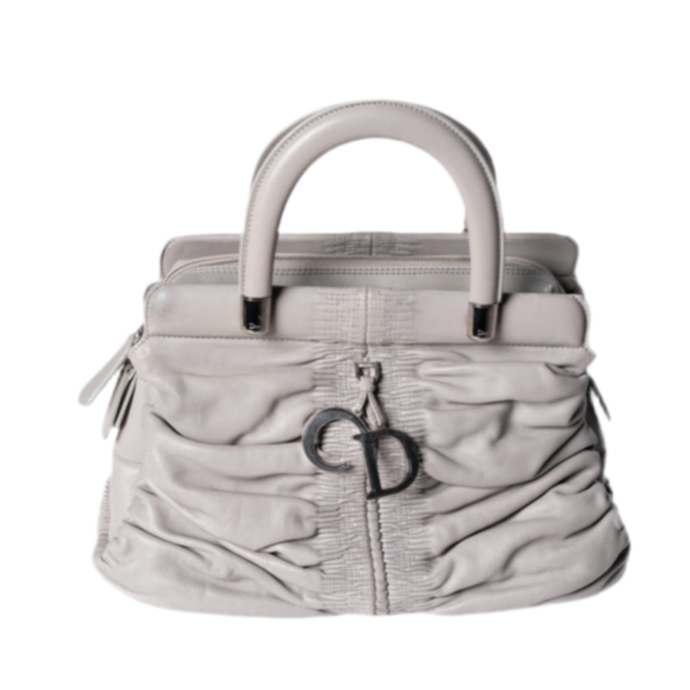 Bolso Karenina de piel Christian Dior, gris