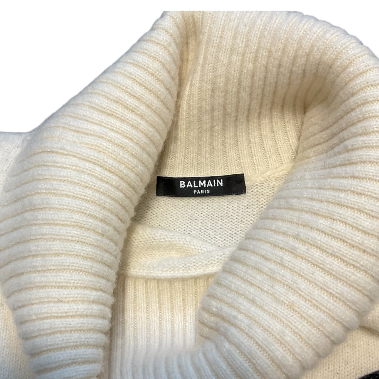 Men's Balmain Paris Oversized Ivory Cashmere Sweater, FR L