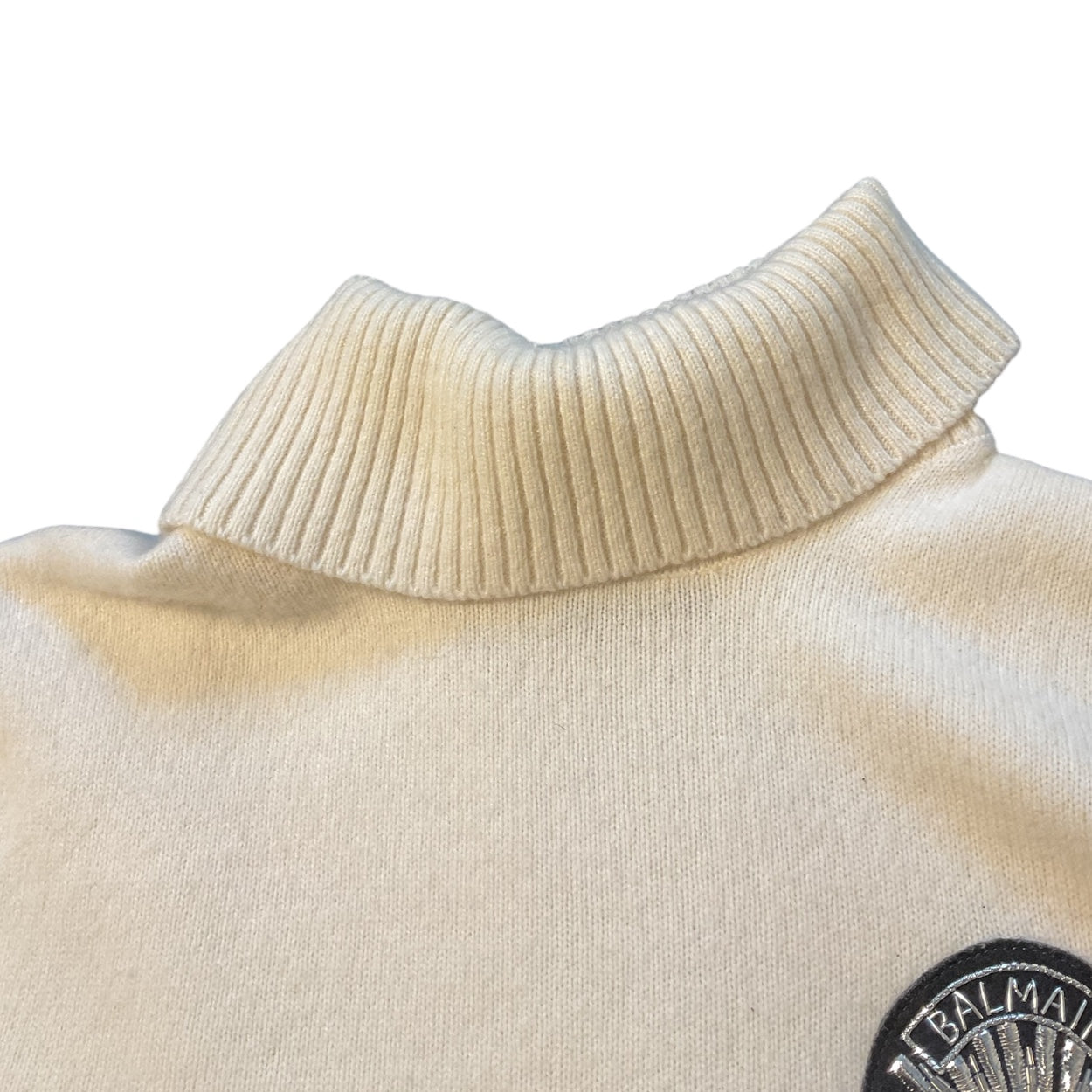 Men's Balmain Paris Oversized Ivory Cashmere Sweater, FR L