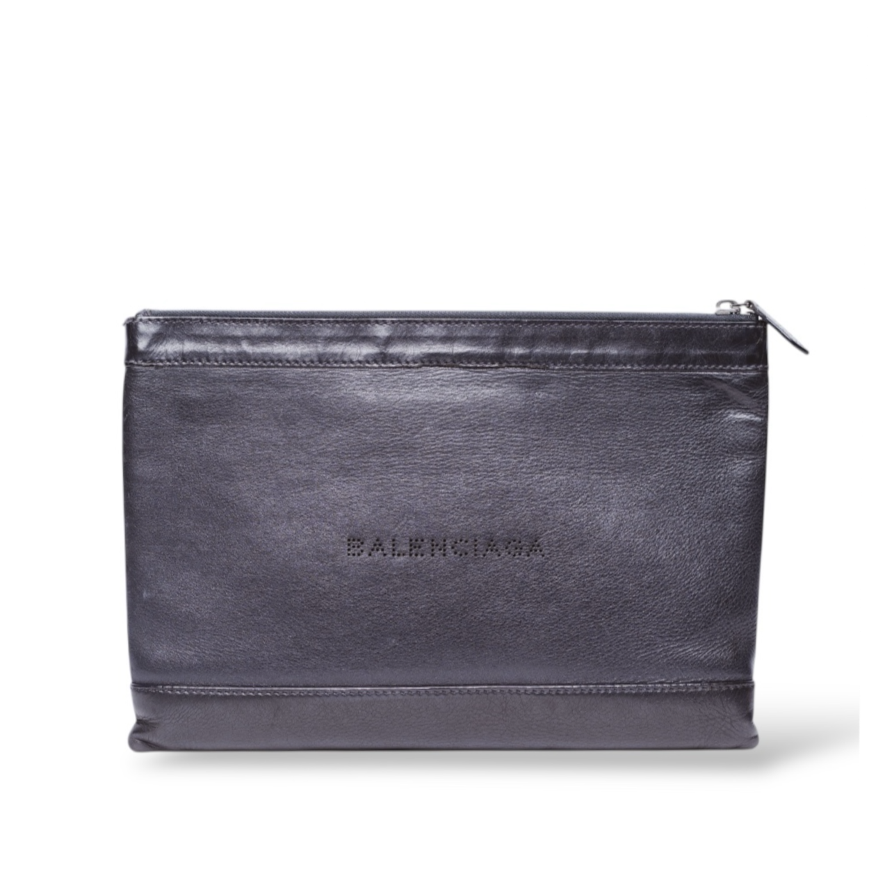 Balenciaga Unisex-Clutch aus Leder, Schwarz