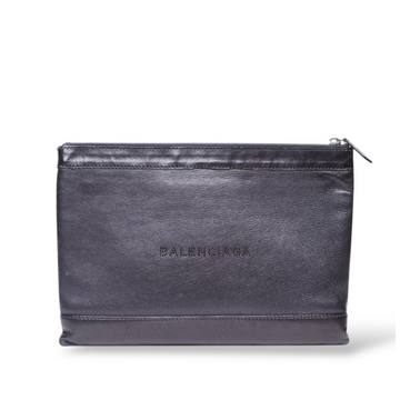 Balenciaga Unisex-Clutch aus Leder, Schwarz