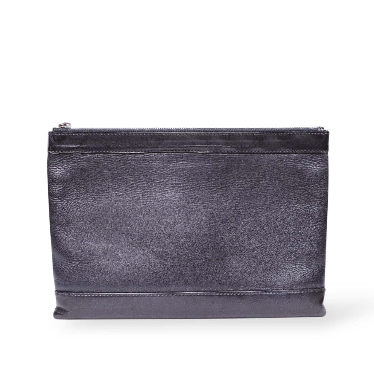 Balenciaga Unisex-Clutch aus Leder, Schwarz