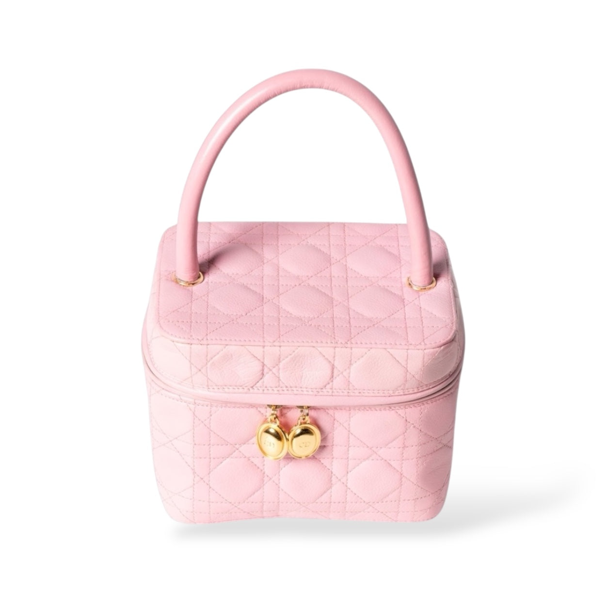 Christian Dior Vintage Lady Dior Cannage Kosmetiktasche, Rosa