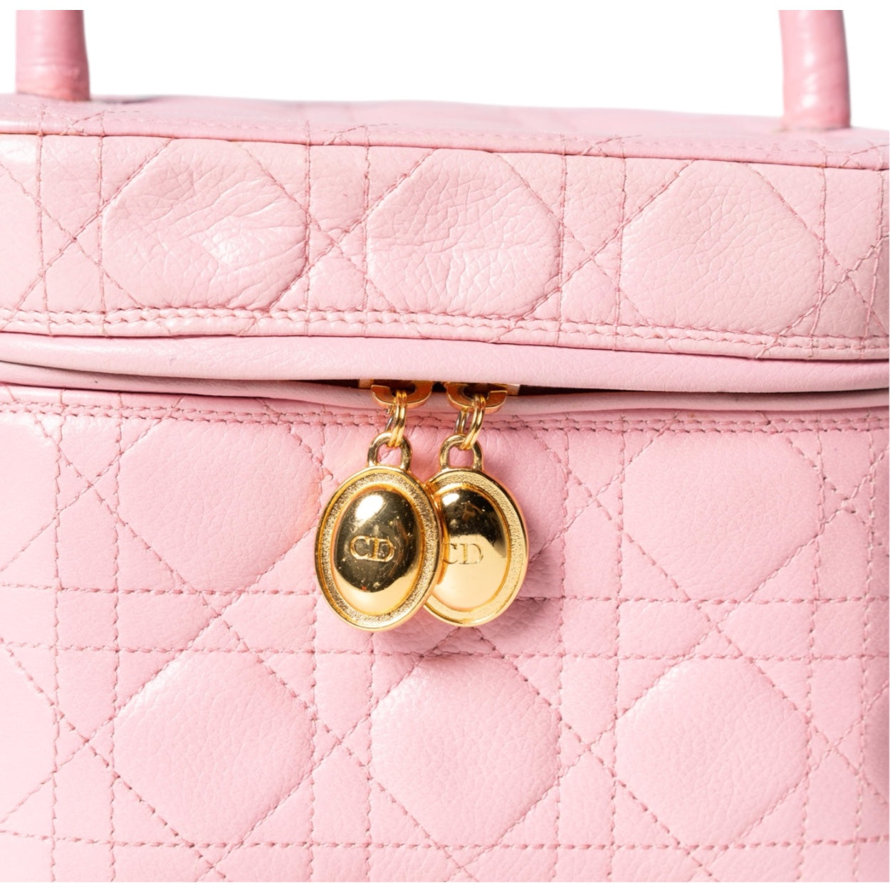 Christian Dior Vintage Lady Dior Cannage Kosmetiktasche, Rosa