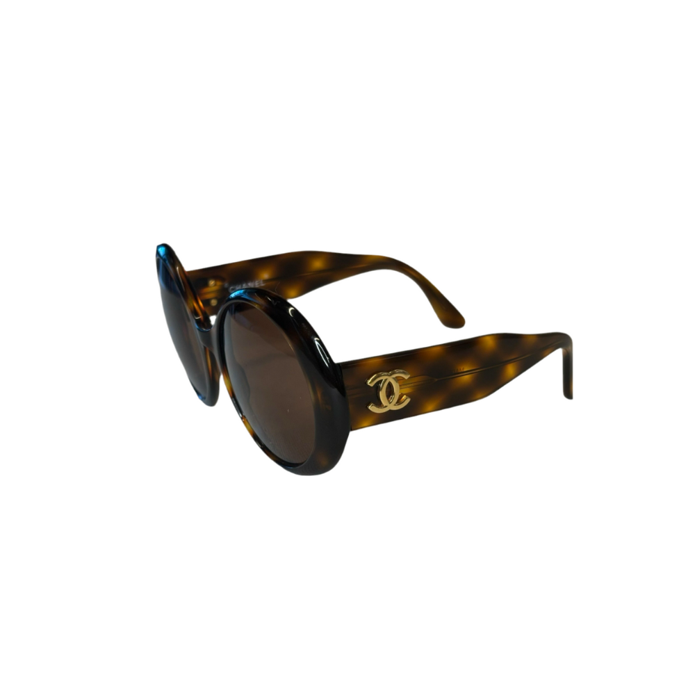 Gafas de sol Chanel Vintage Gold Tortoise Shell #0014 80
