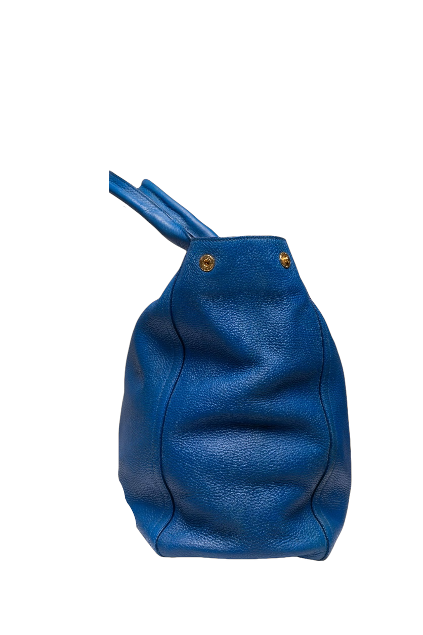 Prada Vitello Daino Cobalto Bolsa de tela