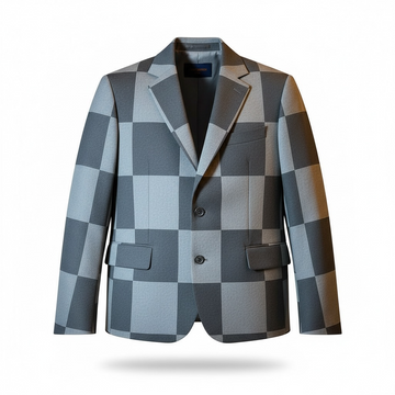 Louis Vuitton X Abloh X Nigo Damier Print Wool Blazer, FR 50