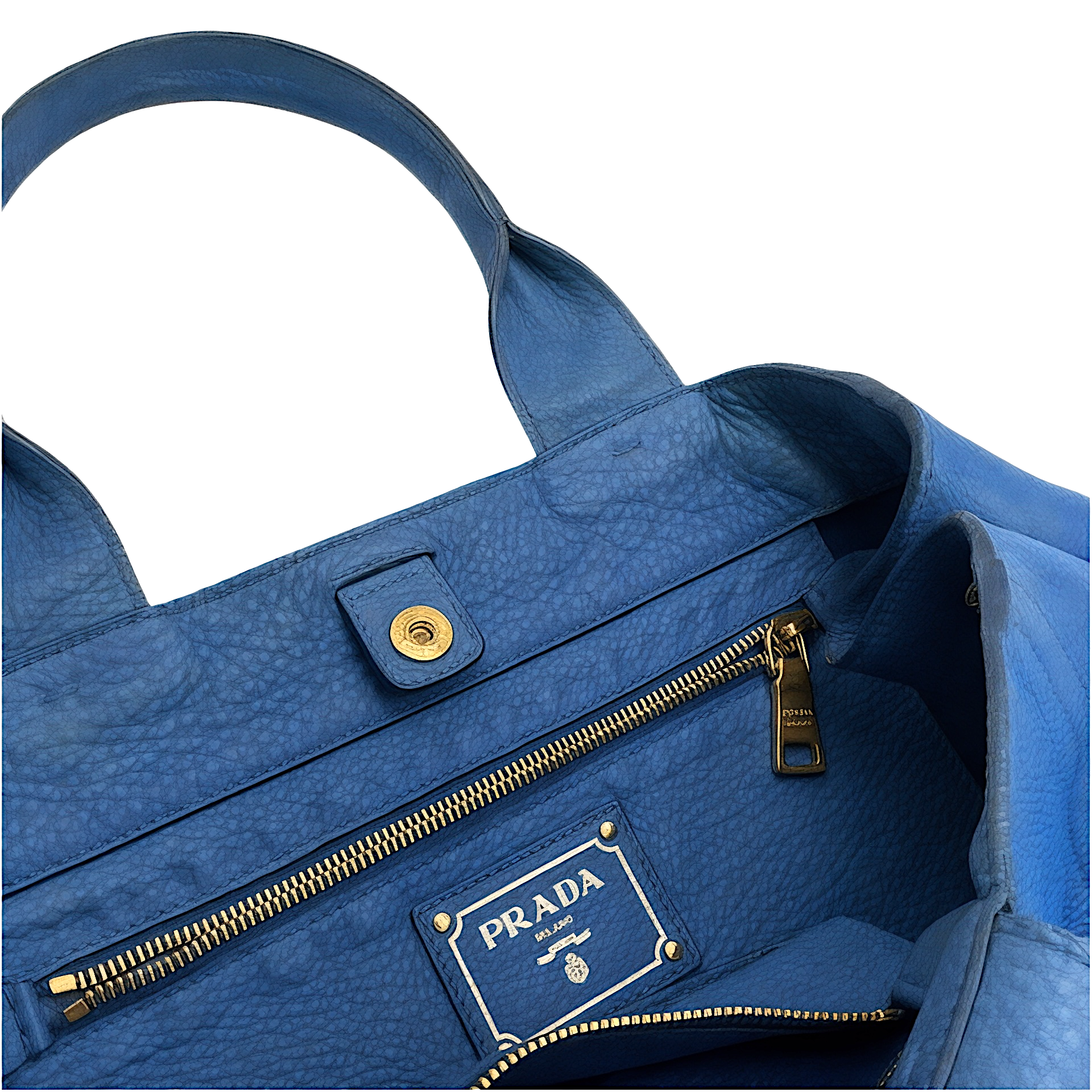 Authentic, Pre-owned Prada Vitello Daino Cobalt Tote Bag