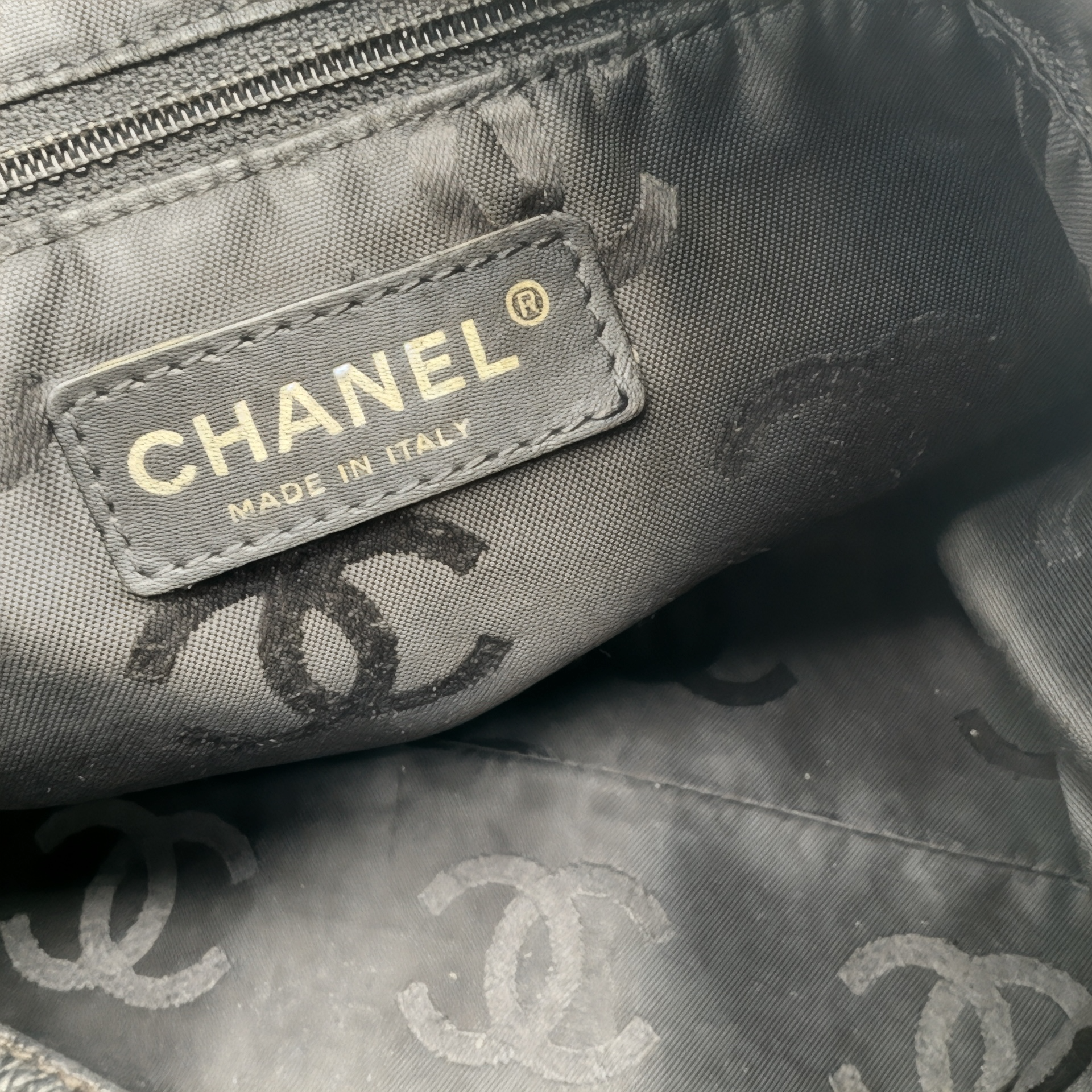 Authentic, Pre-owned Chanel Leather & Wooden Chain Handle Tote Bag