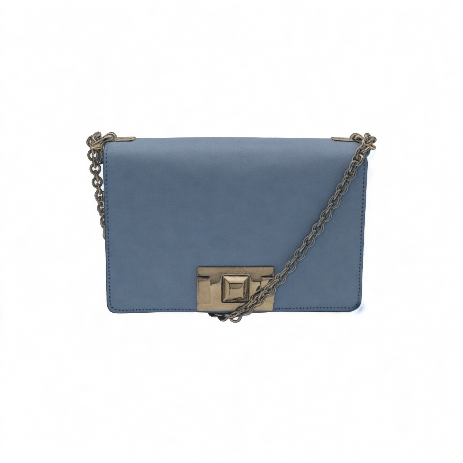 Authentic, Pre-owned Furla Leather Chain Crossbody Bag, Baby Blue