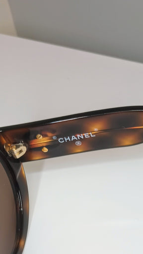 Chan Vintagel Gold Tortoise Shell Sunglasses #0014 80