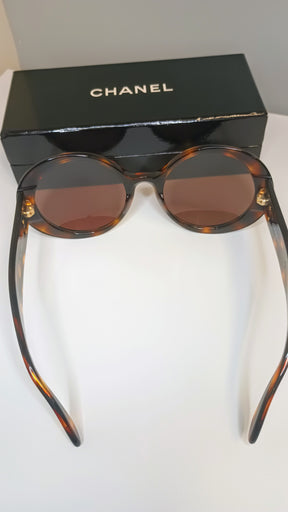 Chan Vintagel Gold Tortoise Shell Sunglasses #0014 80