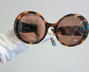 Chan Vintagel Gold Tortoise Shell Sunglasses #0014 80