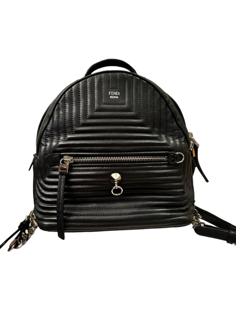 Fendi By The Way Backpack in black lambskin leather 