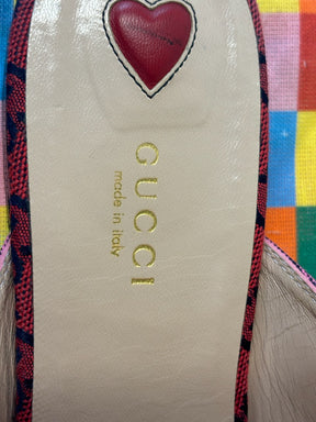 Gucci Multi-colored Monogram Princetown Mules,  IT 38/ US 8