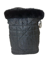 Christian Dior oblique vintage fur trimmed bag