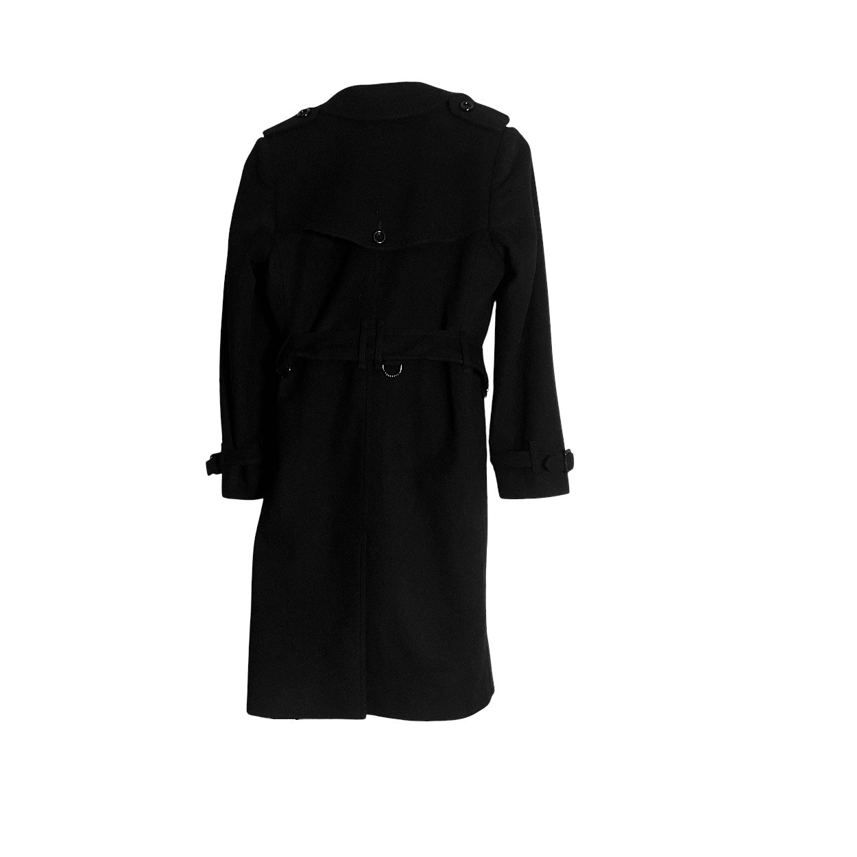 Pre-owned Burberry Black Label Vintage Wool Trench Coat, Black, JP 40