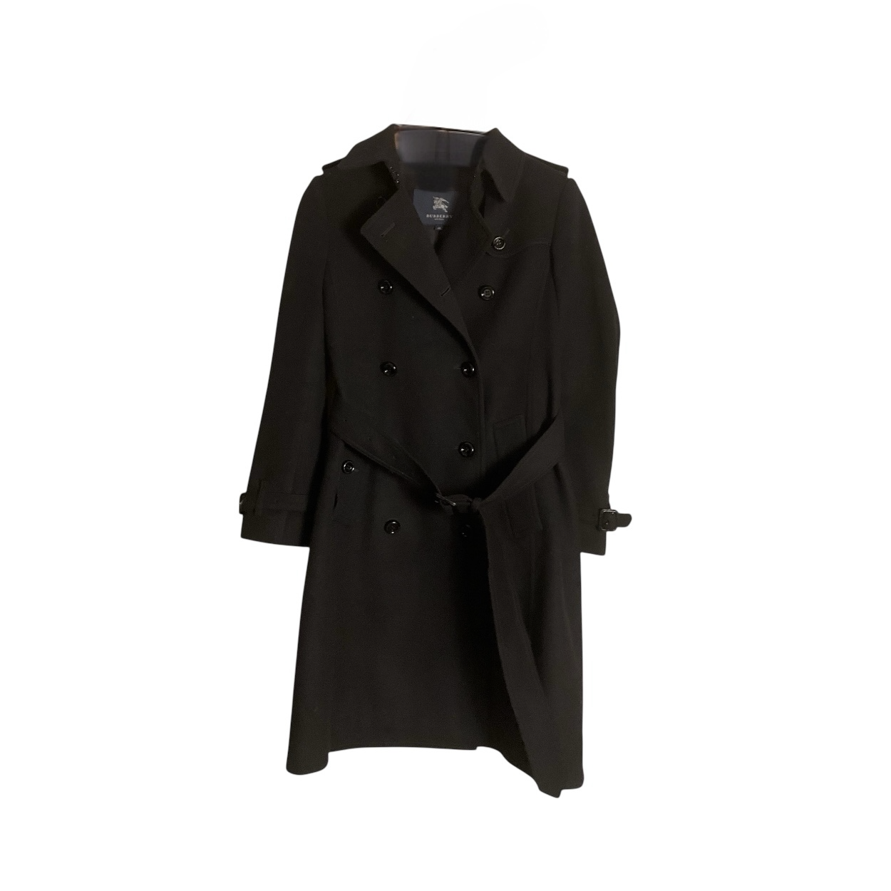 Pre-owned Burberry Black Label Vintage Wool Trench Coat, Black, JP 40