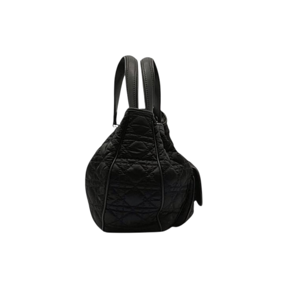 Authentic, Pre-owned Christian Dior Nylon Cannage Tote Bag, Black