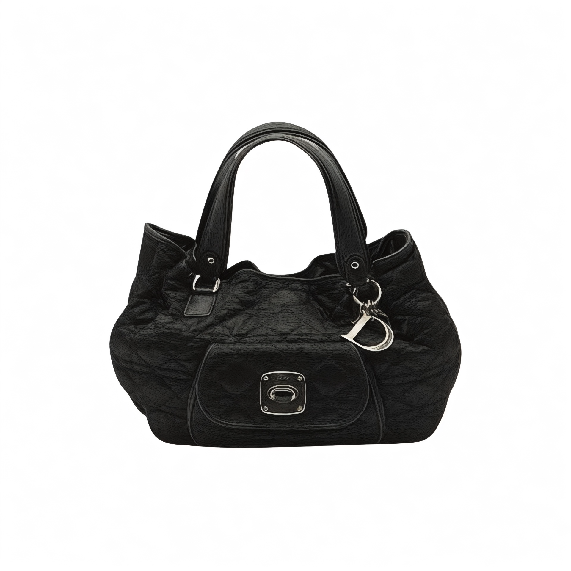 Authentic, Pre-owned Christian Dior Nylon Cannage Tote Bag, Black