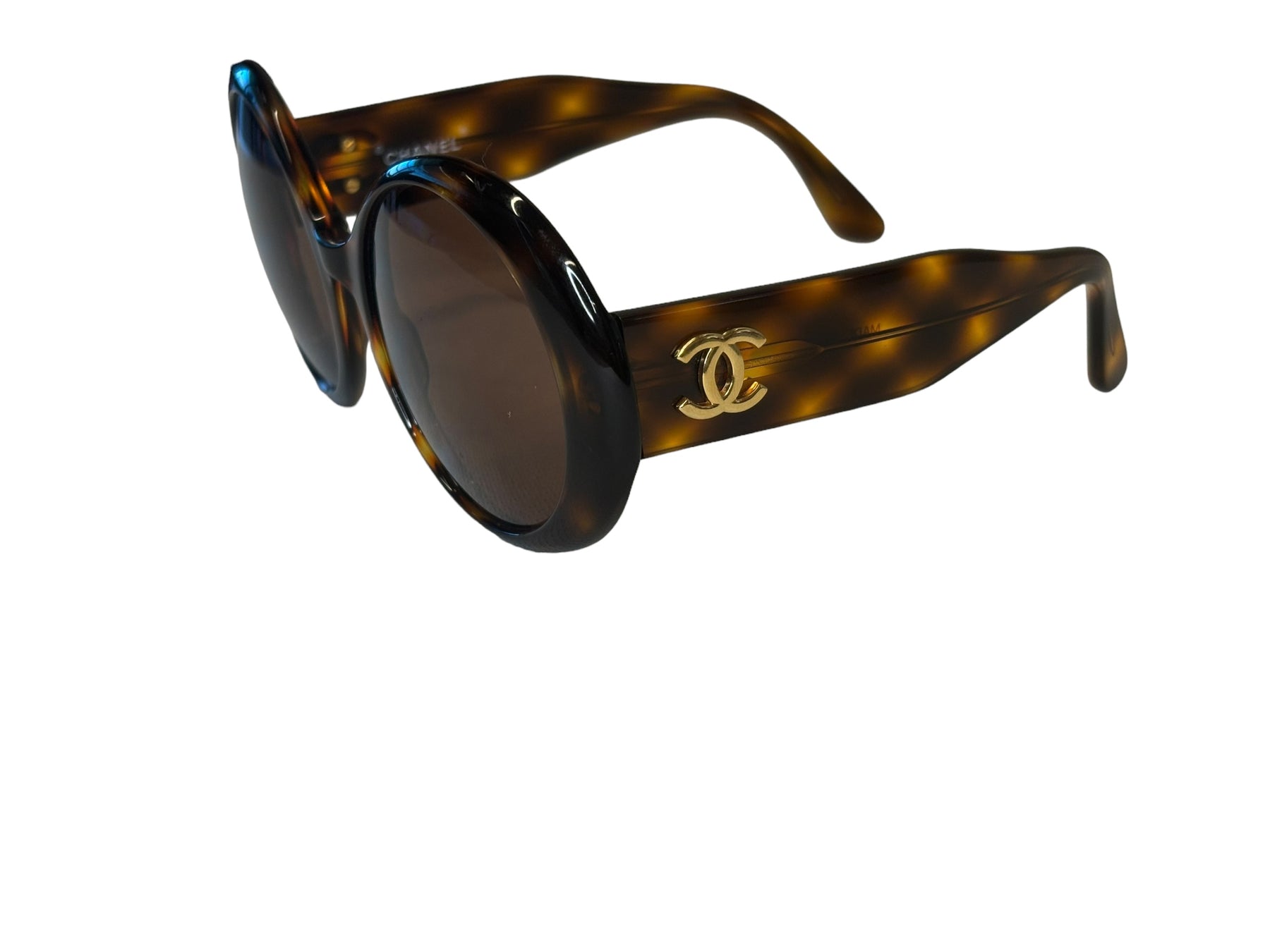 Chan Vintagel Gold Tortoise Shell Sunglasses #0014 80