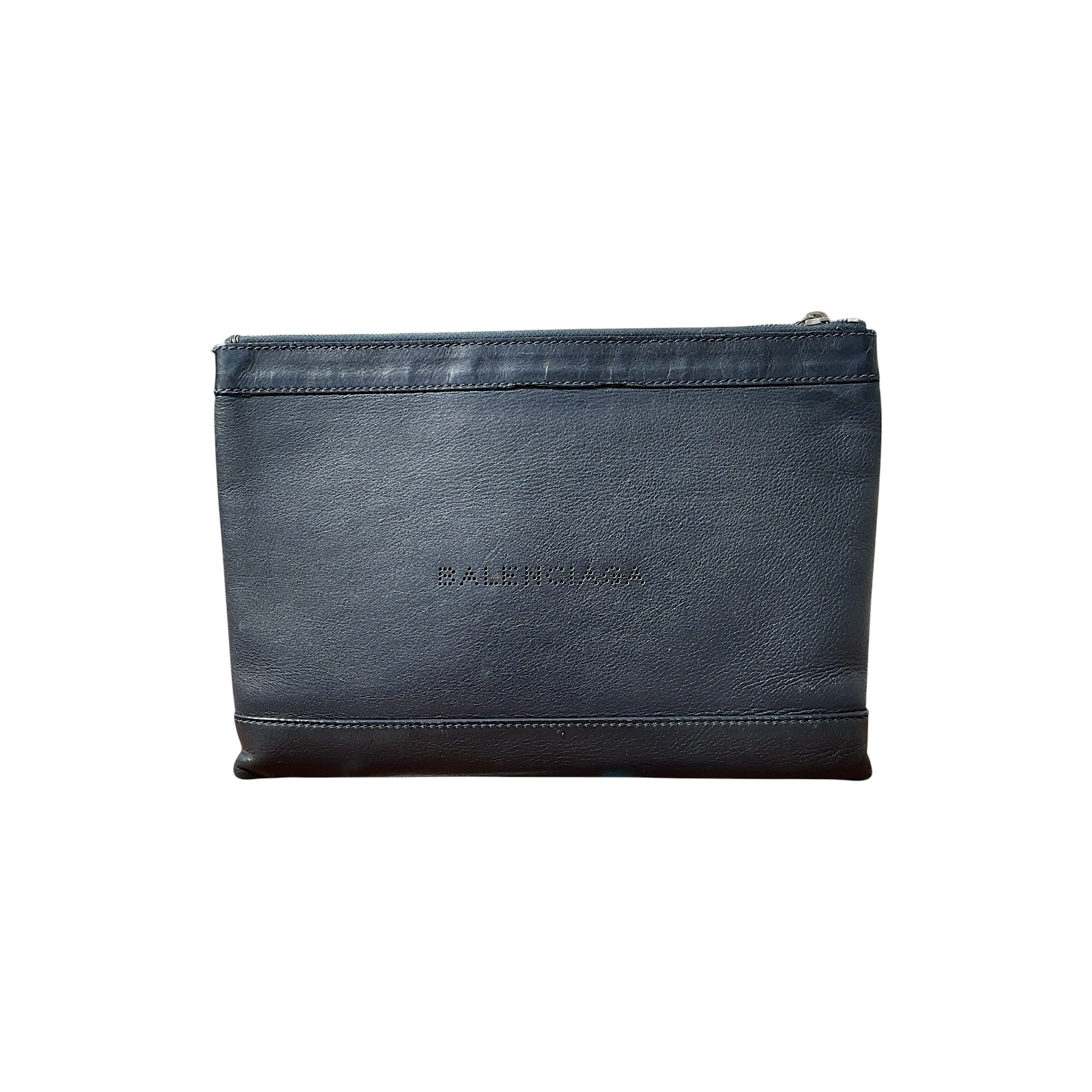 Authentic, Pre-owned Balenciaga Unisex Leather Clutch Bag, Black