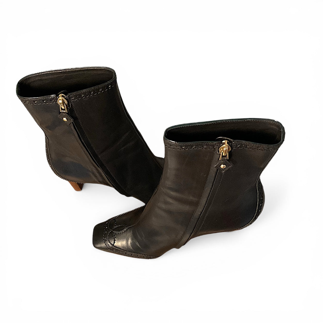 Louis Vuitton LeatherMonogram Ankle Boots, EU 37.5