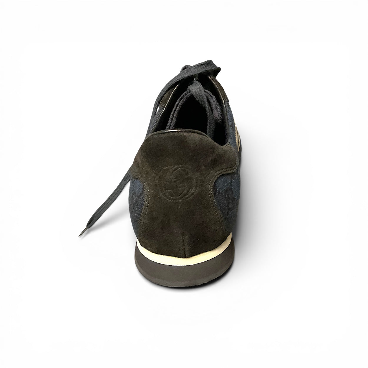 Gucci Unisex Monogram Trainers With Suede Detail, 9.5