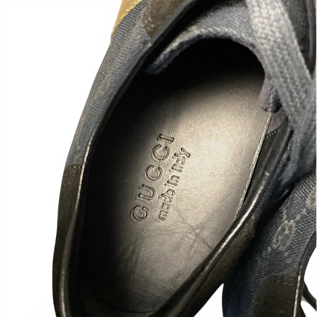 Gucci Unisex Monogram Trainers With Suede Detail, 9.5