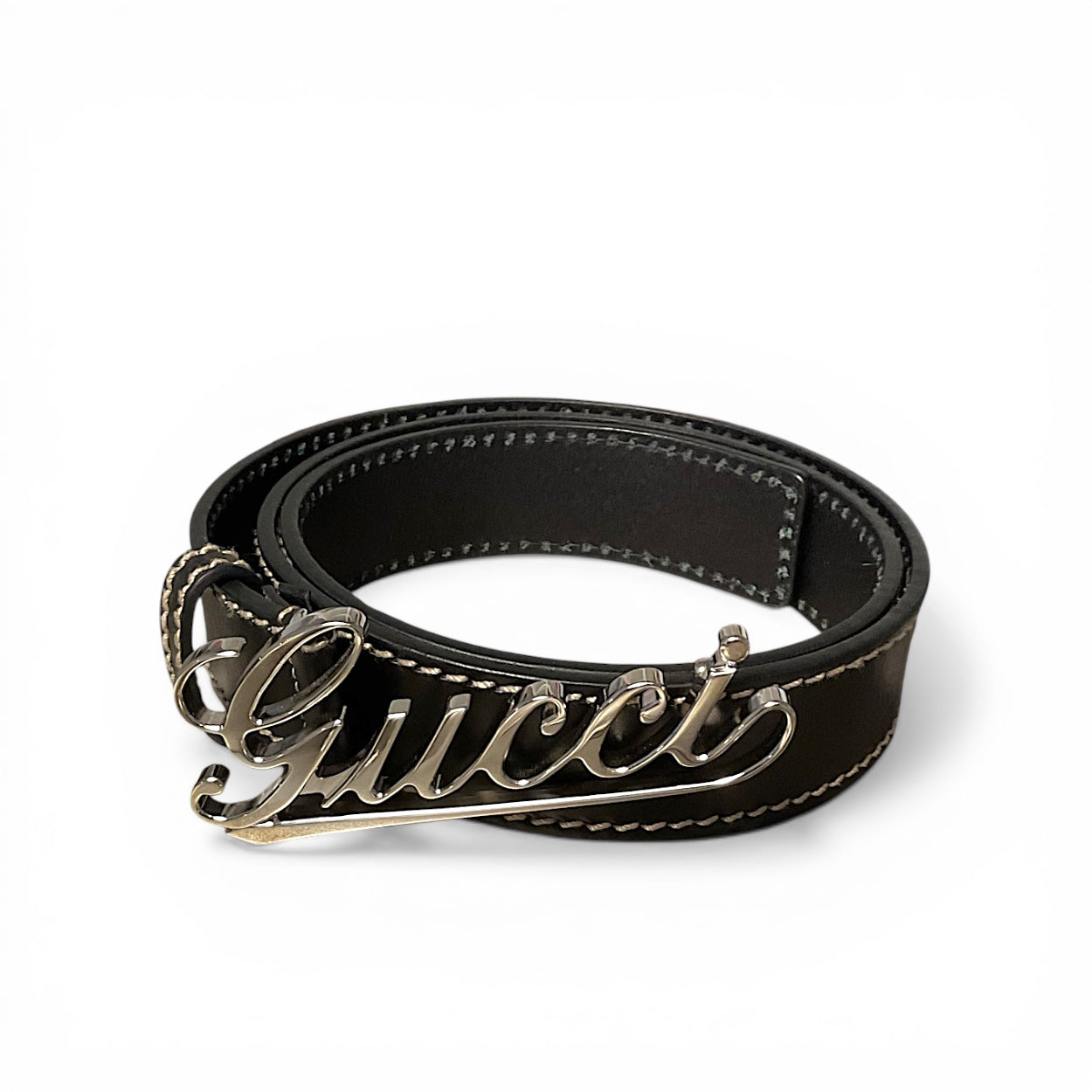 Gucci Vintage Name Belt, 43”, Unisex