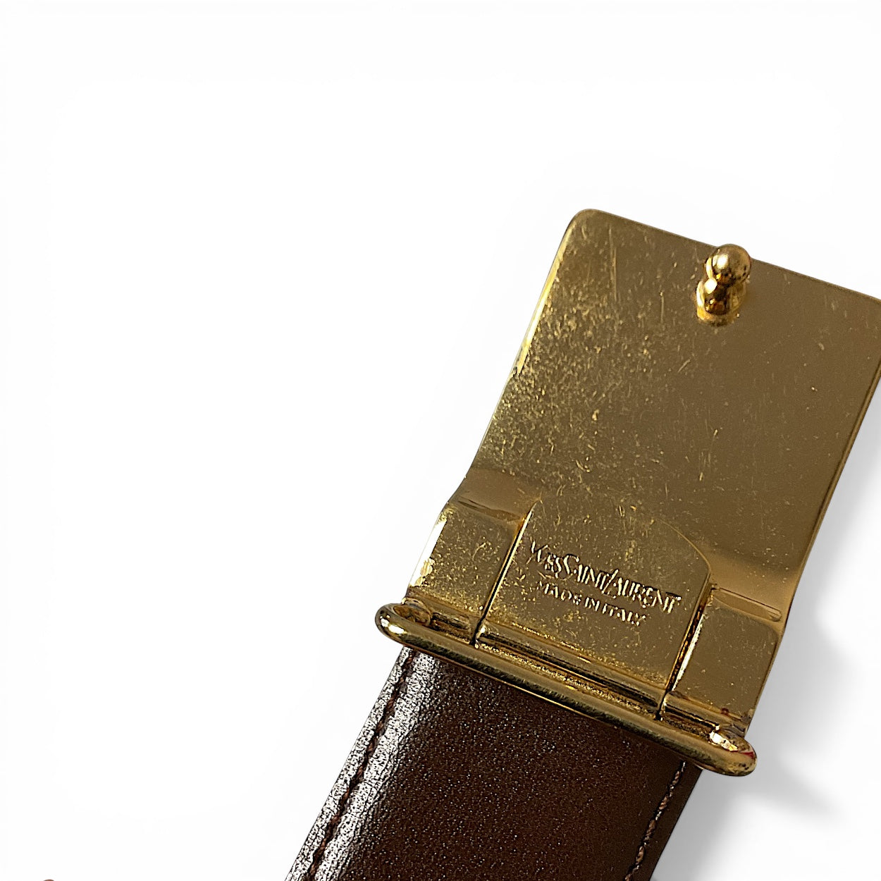 Yves Saint Laurent (YSL) Vintage Reversible “Y” Belt, Black & Brown