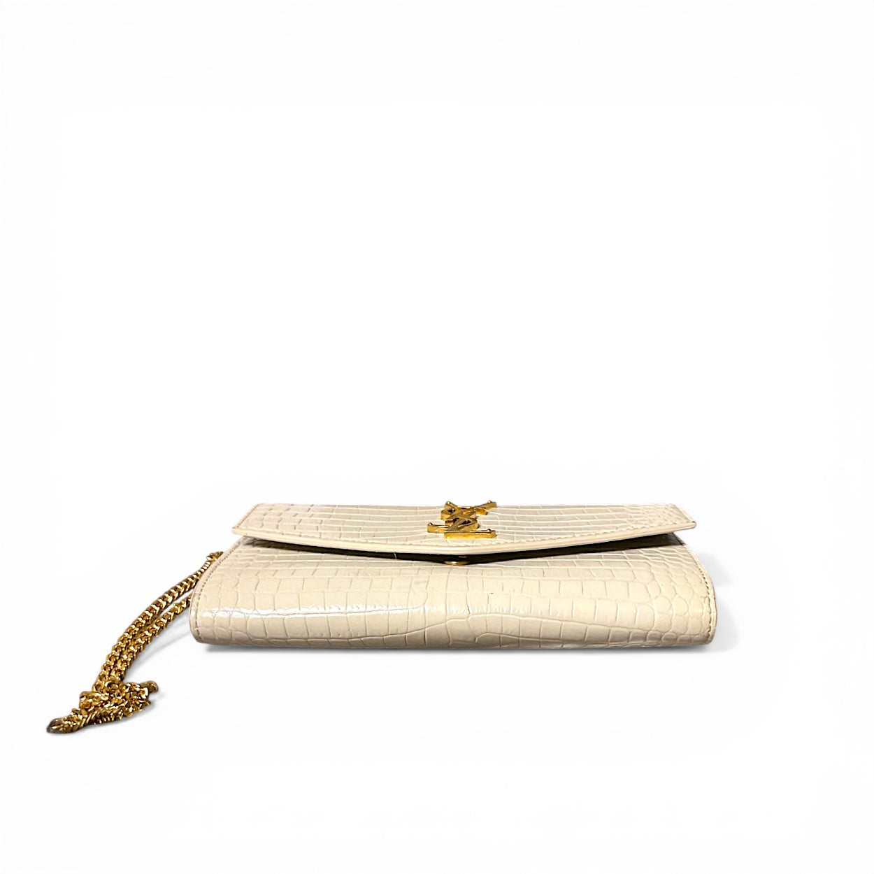 Saint Laurent (YSL ) Flap Bag  With Chain, Cream