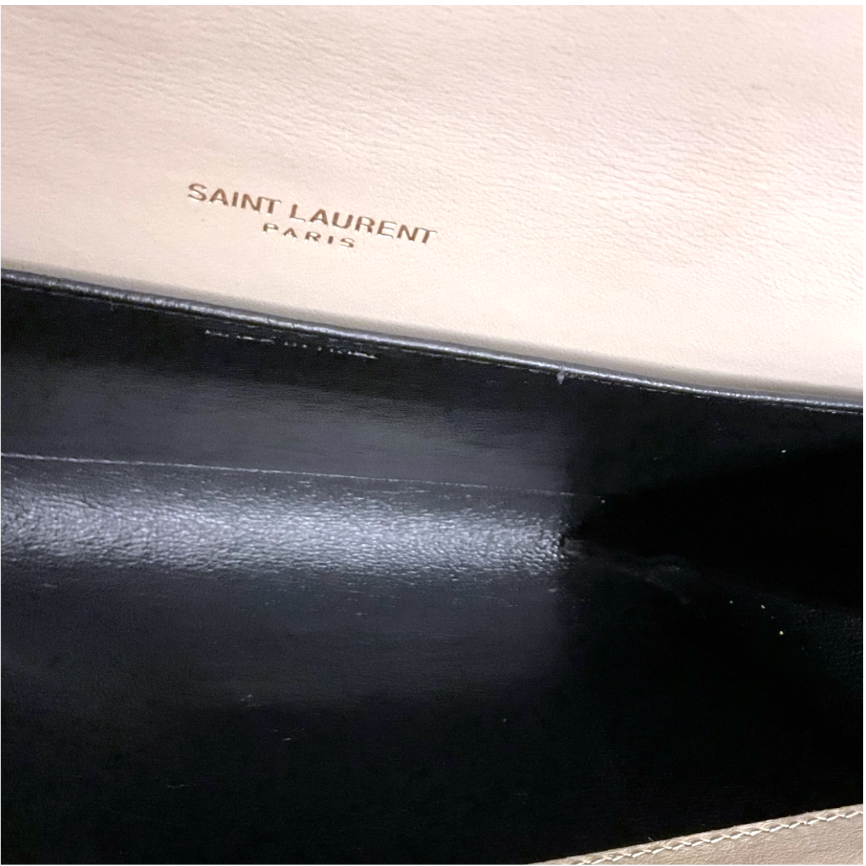 Saint Laurent (YSL ) Flap Bag  With Chain, Cream