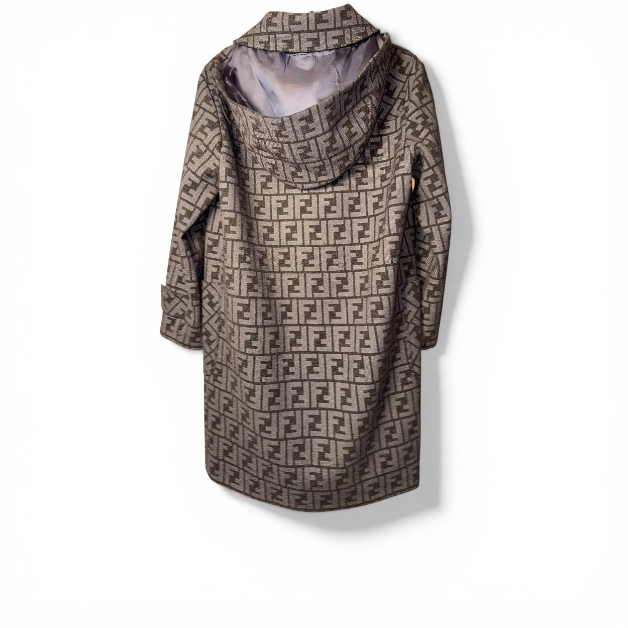 Fendi Vintage Monogram Print Wool Coat