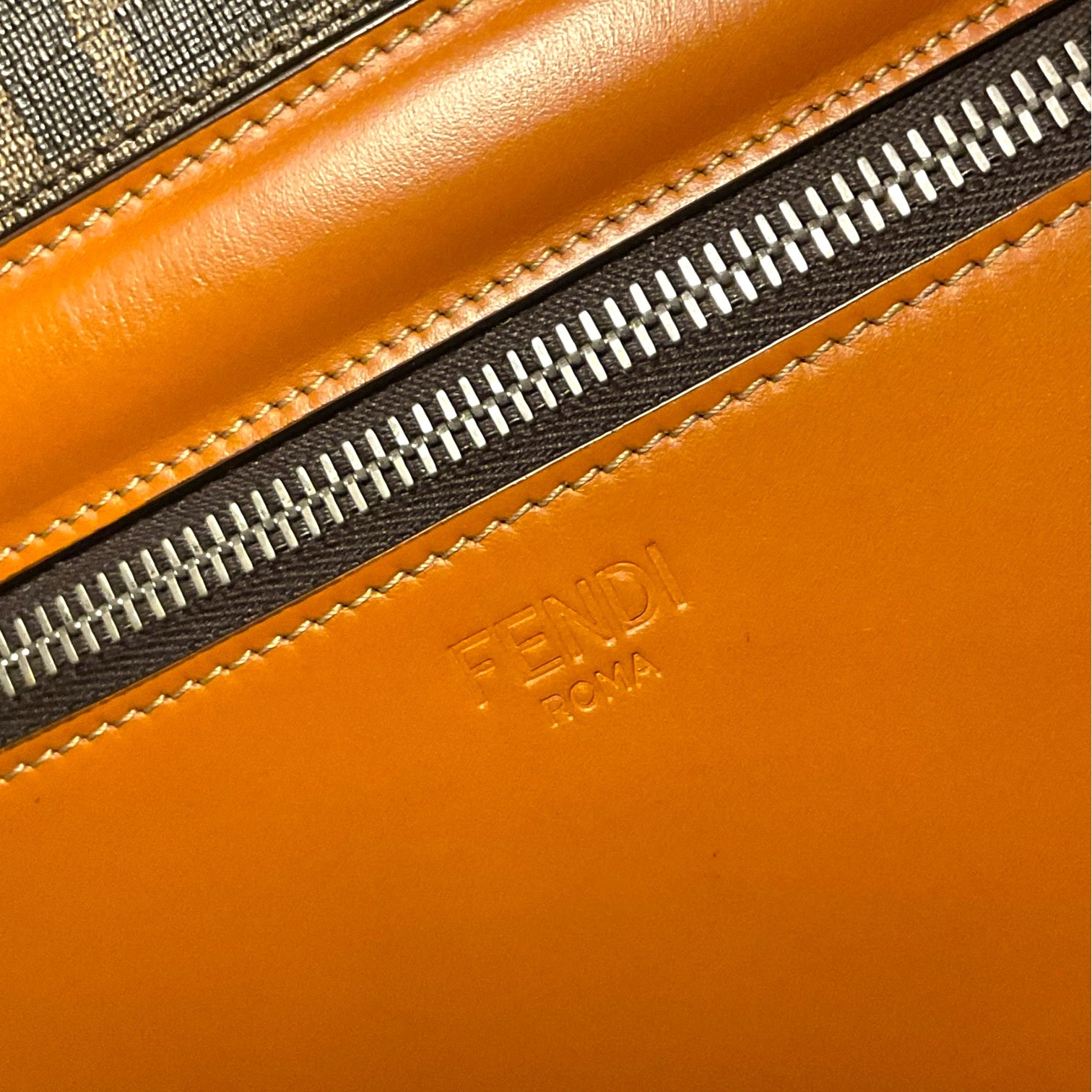 Fendi Zucca Diagonal Flat Slim Clutch Bag, Unisex