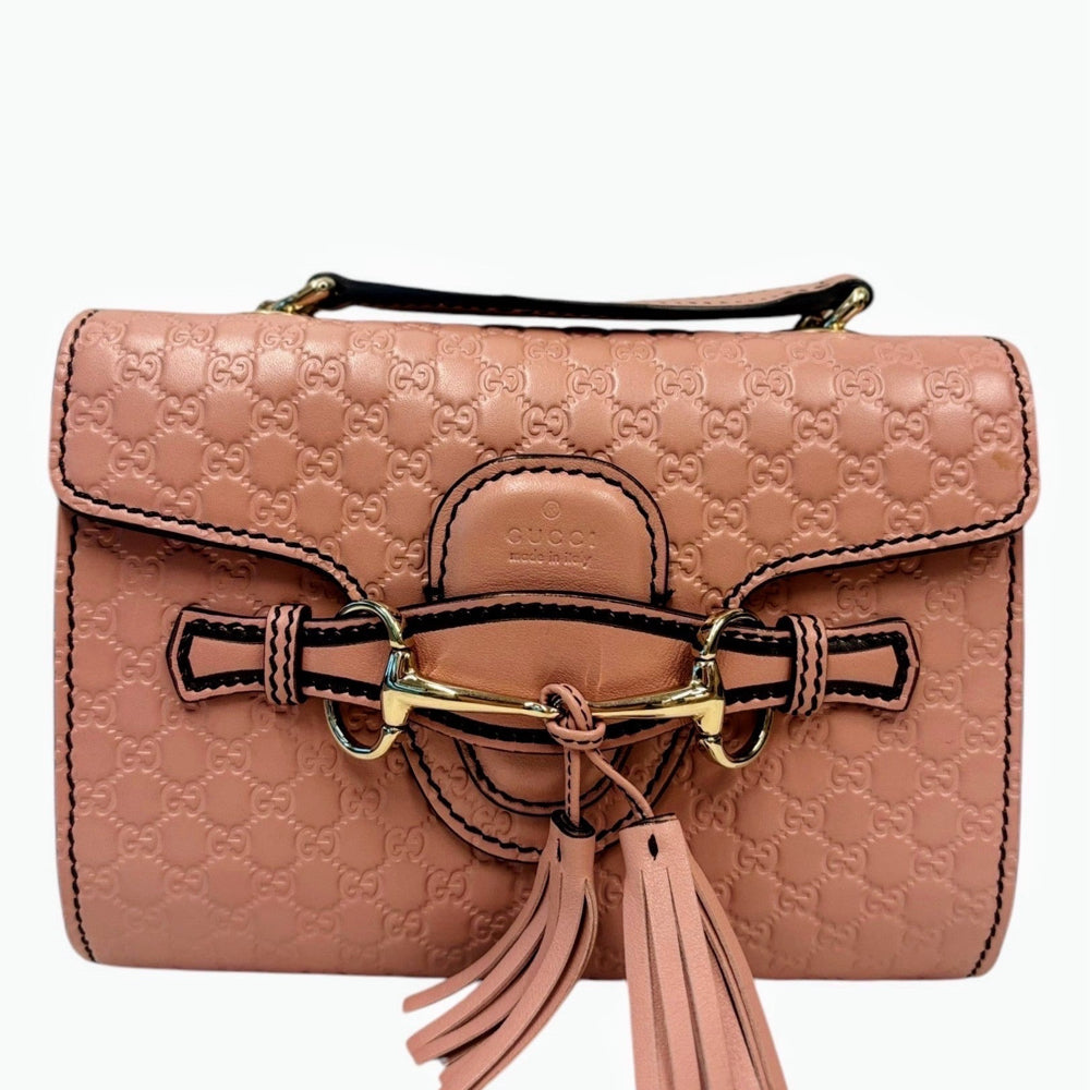 Bolso bandolera Guccissima "Emily", rosa suave