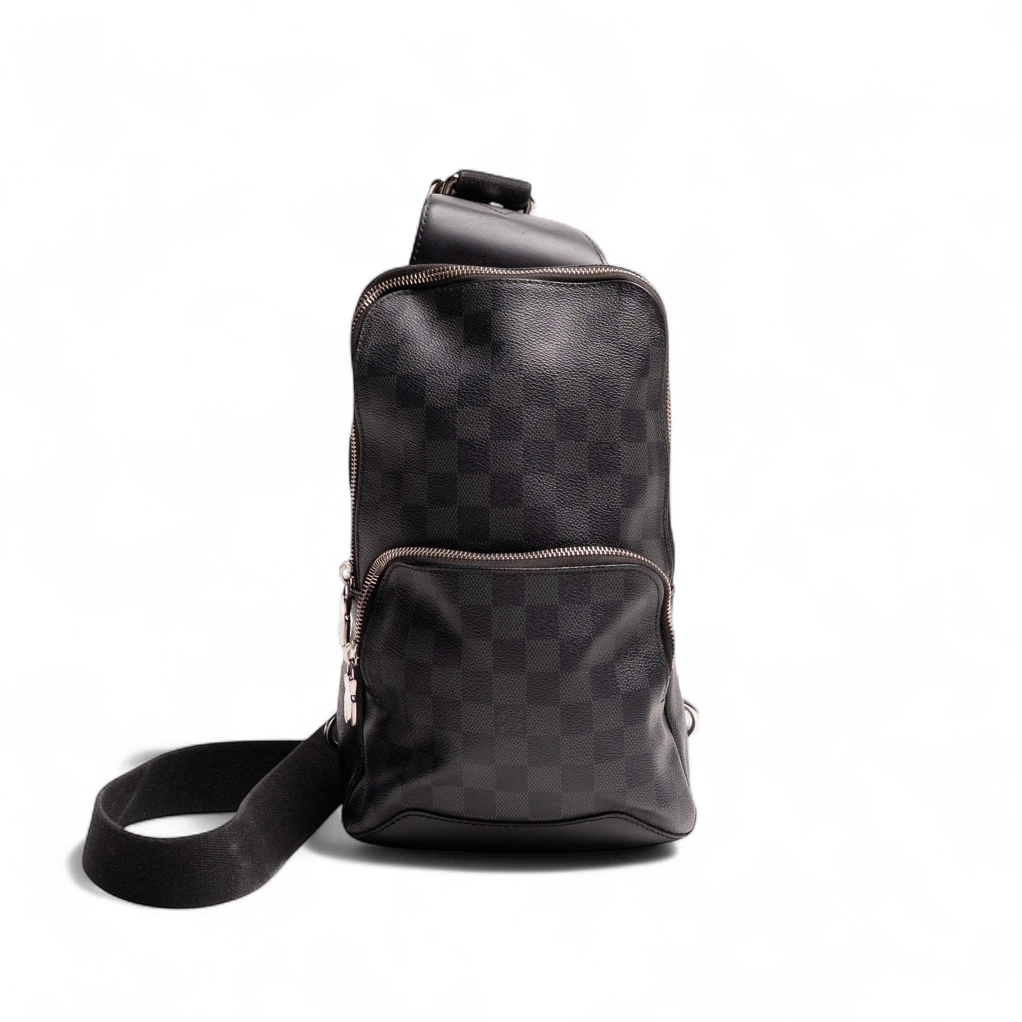 Authentic, Pre-owned Damier Avenue Sling Bag, Graphite