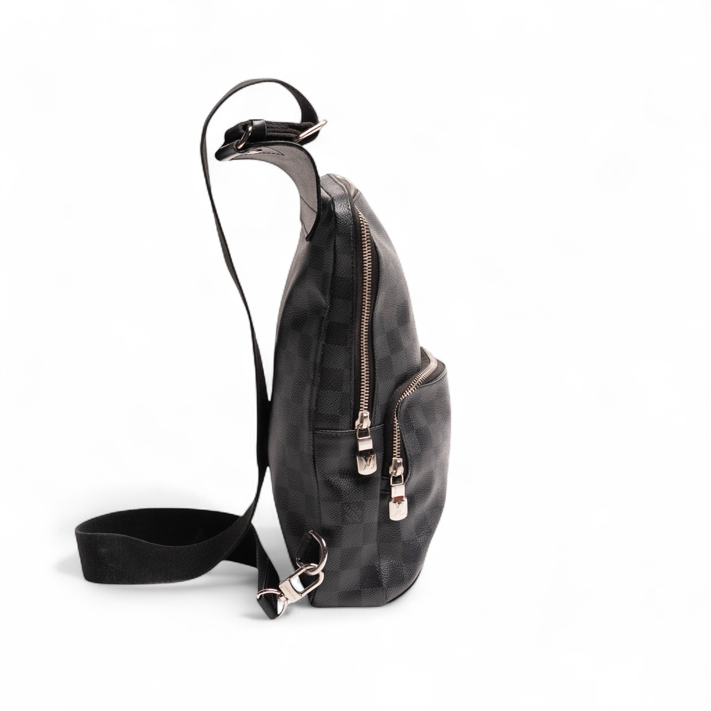 Authentic, Pre-owned Damier Avenue Sling Bag, Graphite
