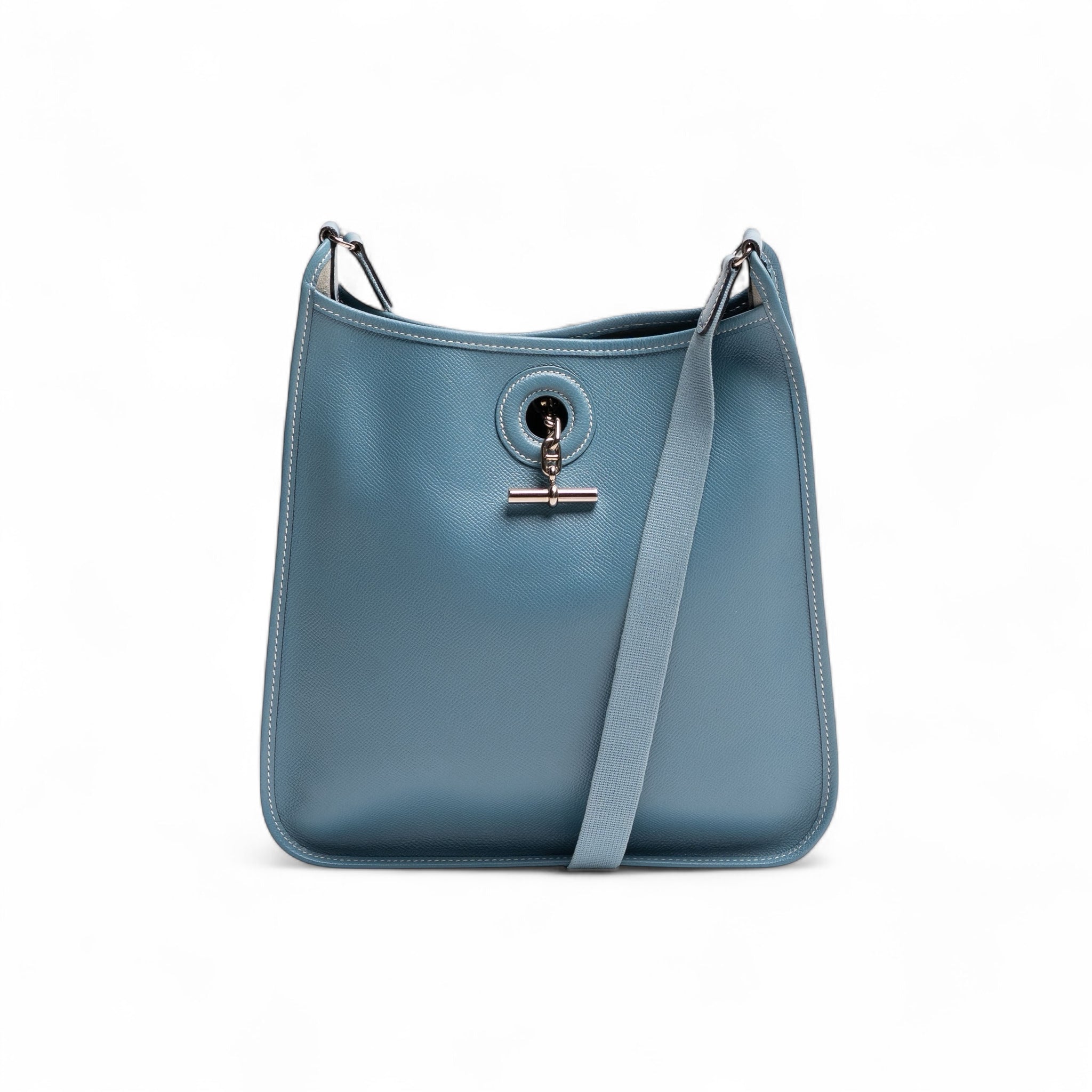 Authentic, Pre-owned Hermes  Vintage "Blue Jean" Vespa Bag in Epson Leather
