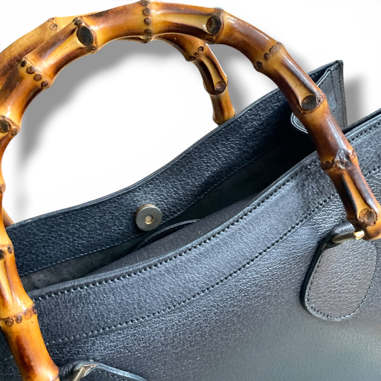Diana Bamboo Handle Tote Bag, Navy