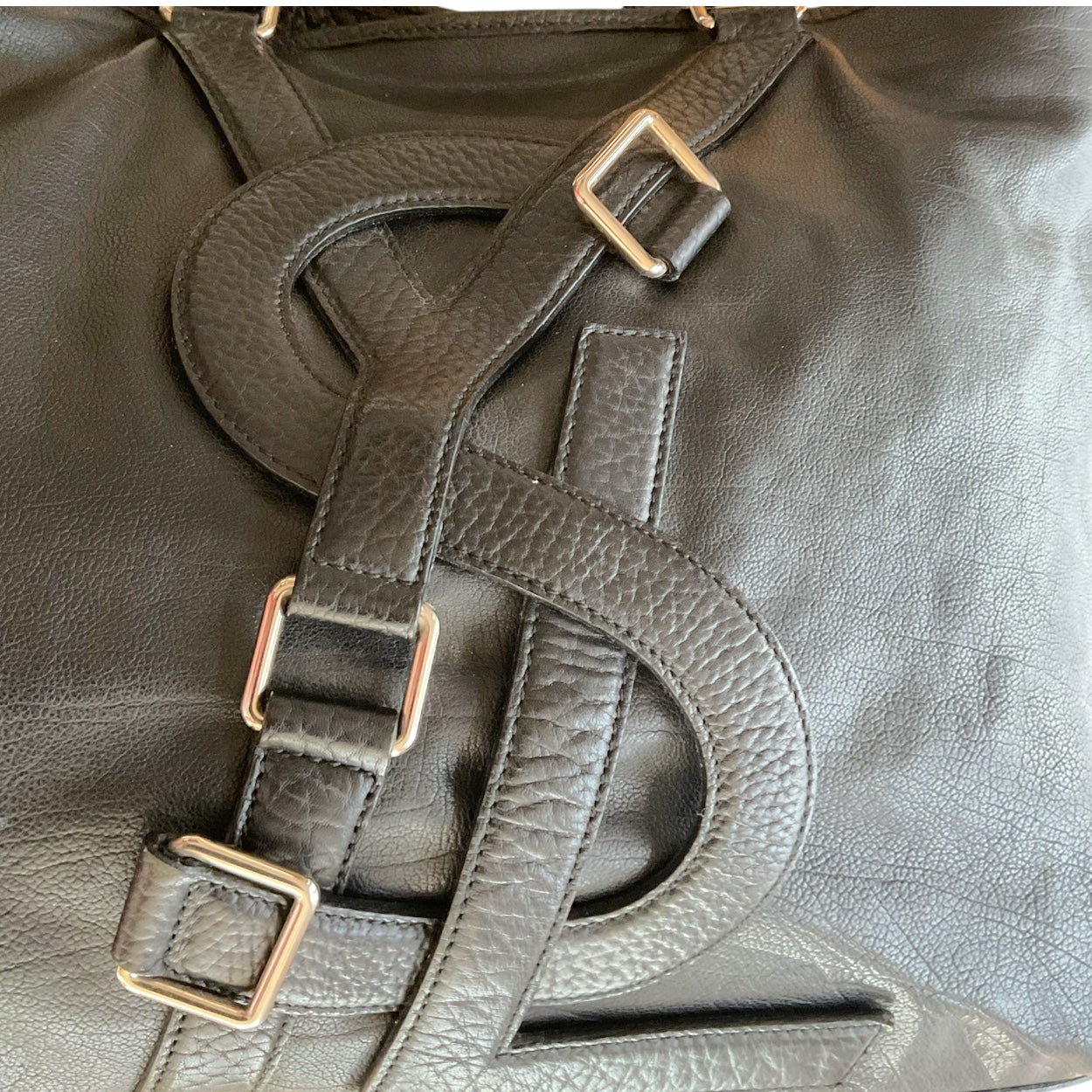 Yves Saint Laurent (YSL) Vavin Buckle Tote, Black