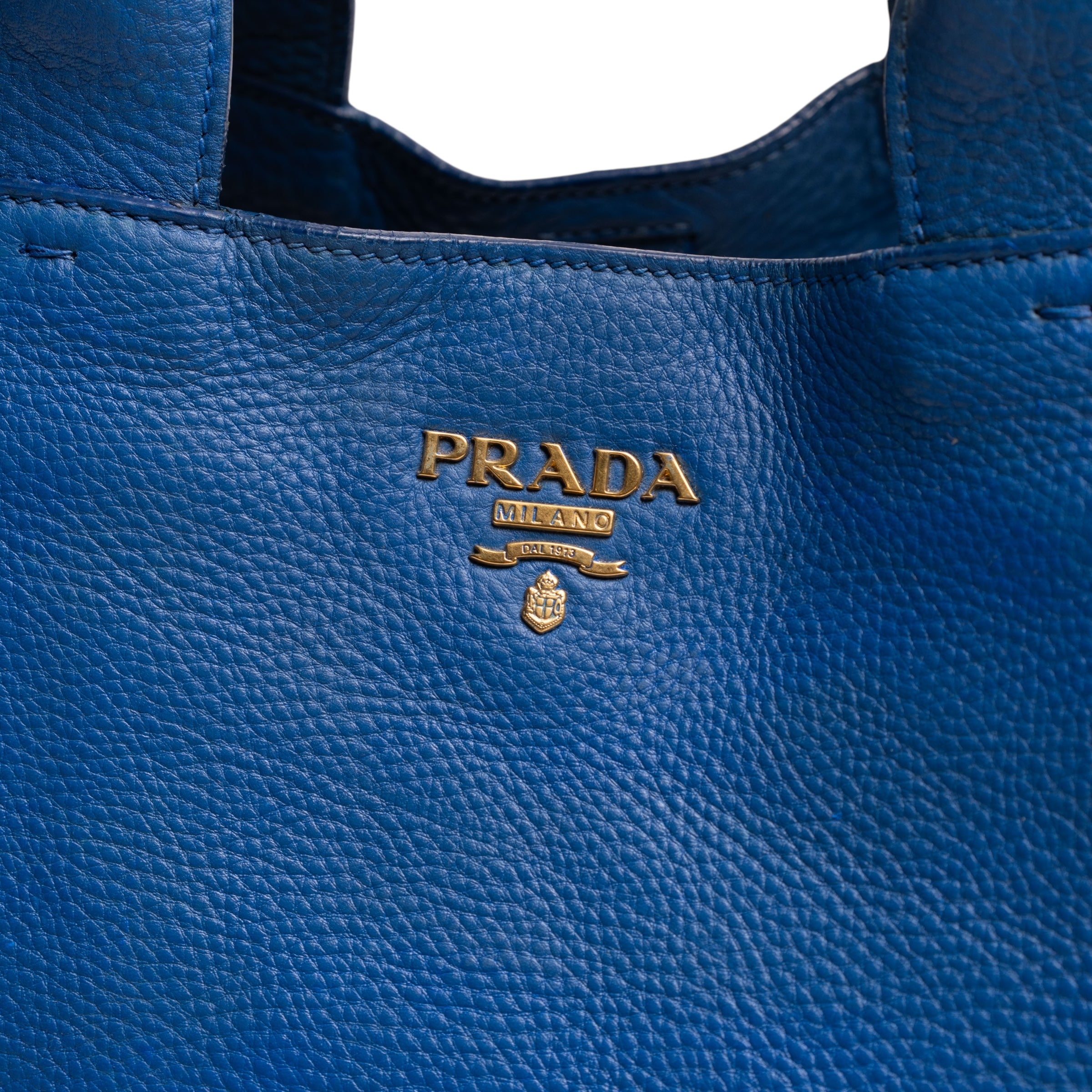Prada Vitello Daino Cobalto Bolsa de tela