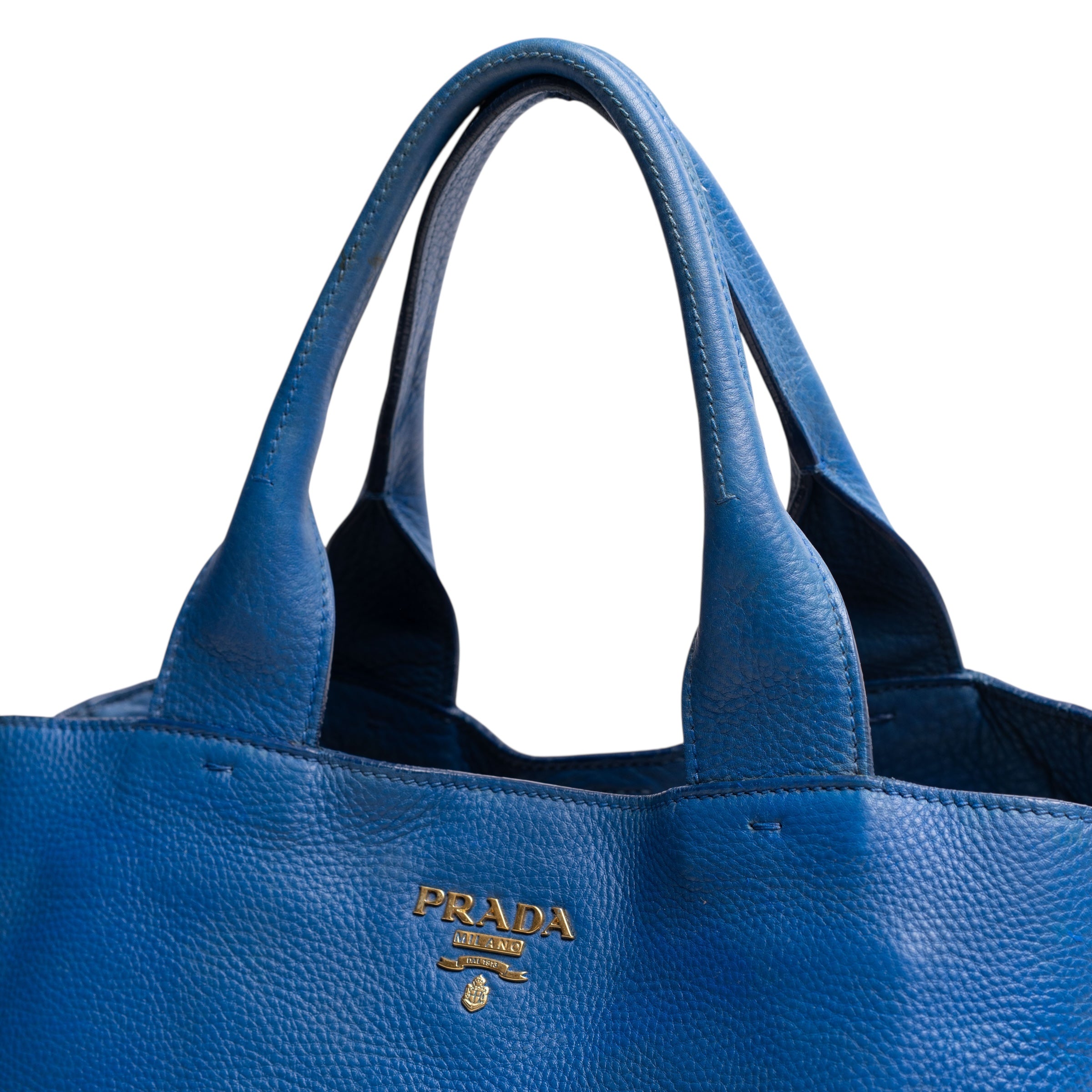 Prada Vitello Daino Cobalto Bolsa de tela