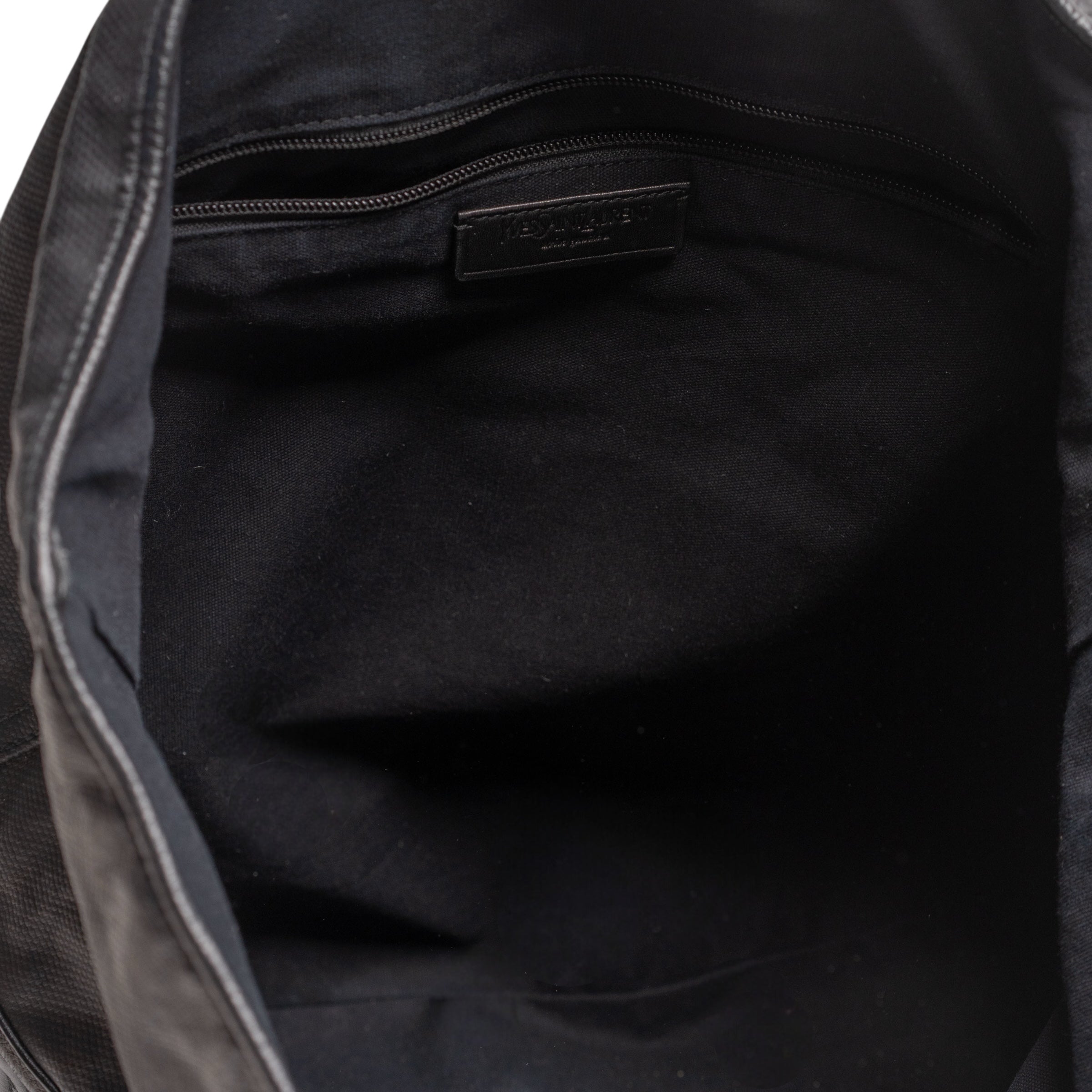 Yves Saint Laurent (YSL) Tragetasche aus Canvas und Leder, Schwarz