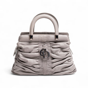 Authentic, Pre-owned Christian Dior Leather Karenina Bag, Gray