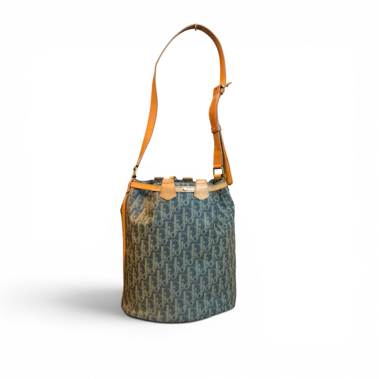 Christian Dior Trotter Bucket Bag, Blue/ Khaki