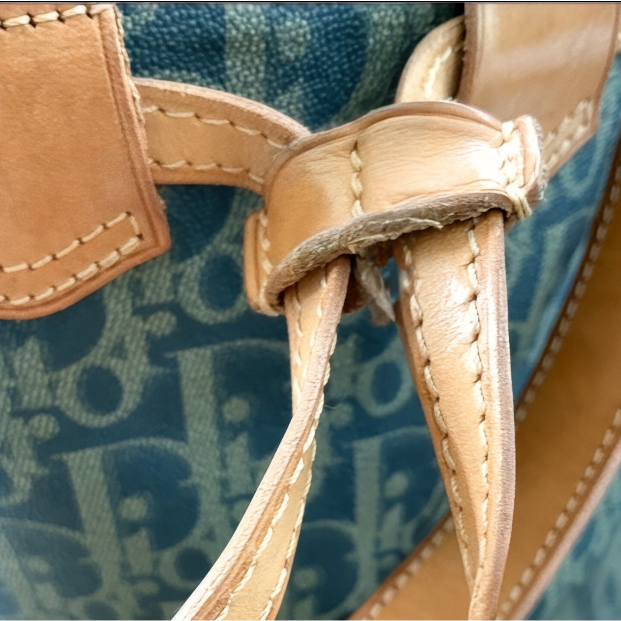 Christian Dior Trotter Bucket Bag, Blue/ Khaki