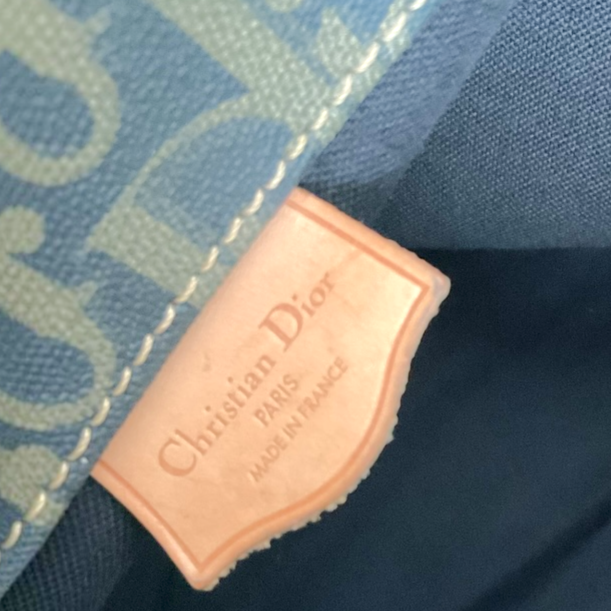Christian Dior Trotter Bucket Bag, Blue/ Khaki