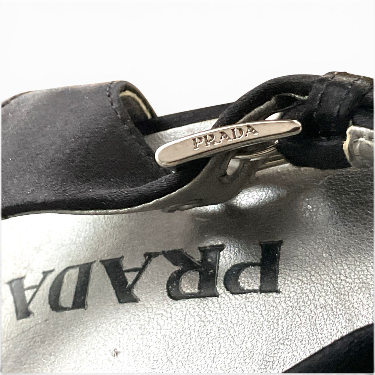 Prada Vintage Satin T-strap Sandals, 40